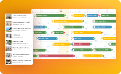 iGMS multi-calendar with property listings and reservation grid