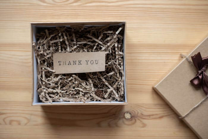 Leave a thank you for guests at check out time