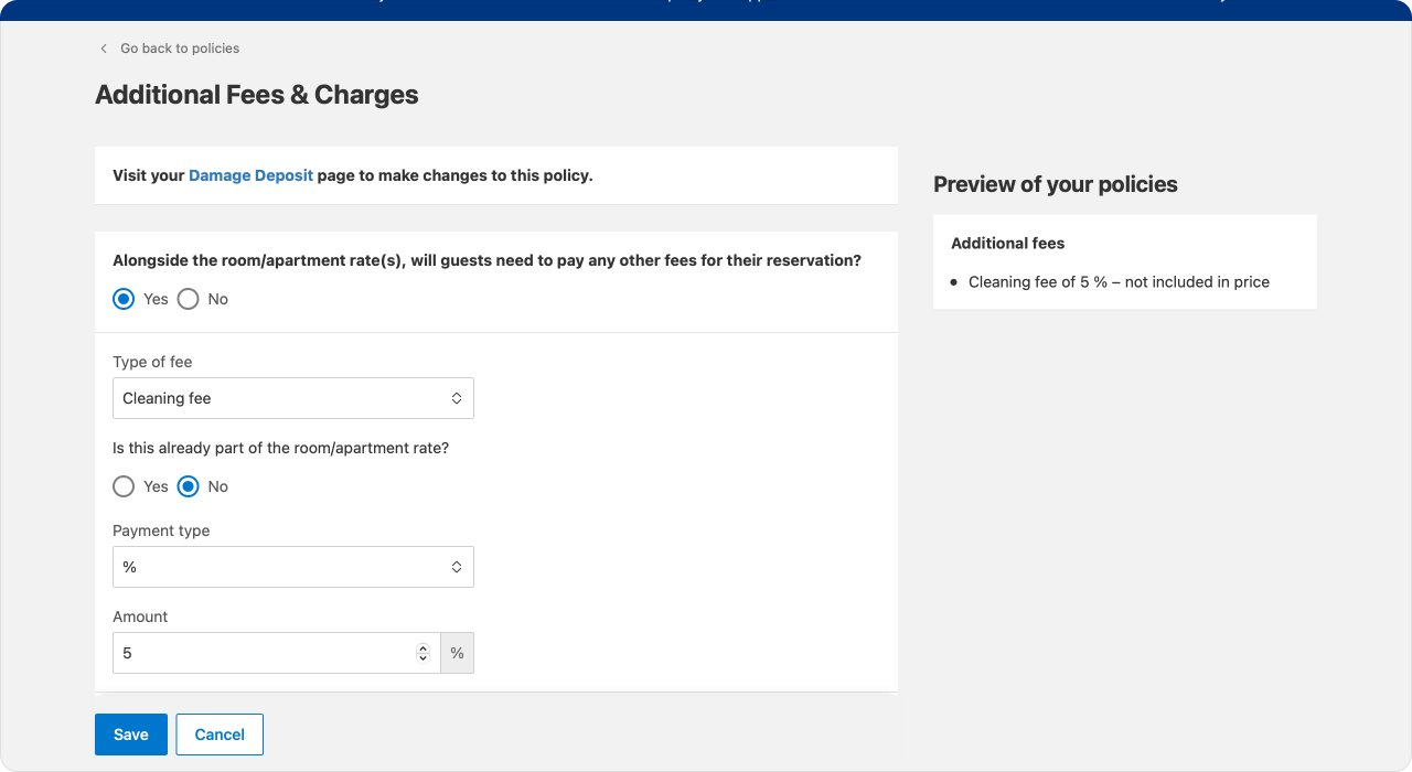 Booking.com additional fees