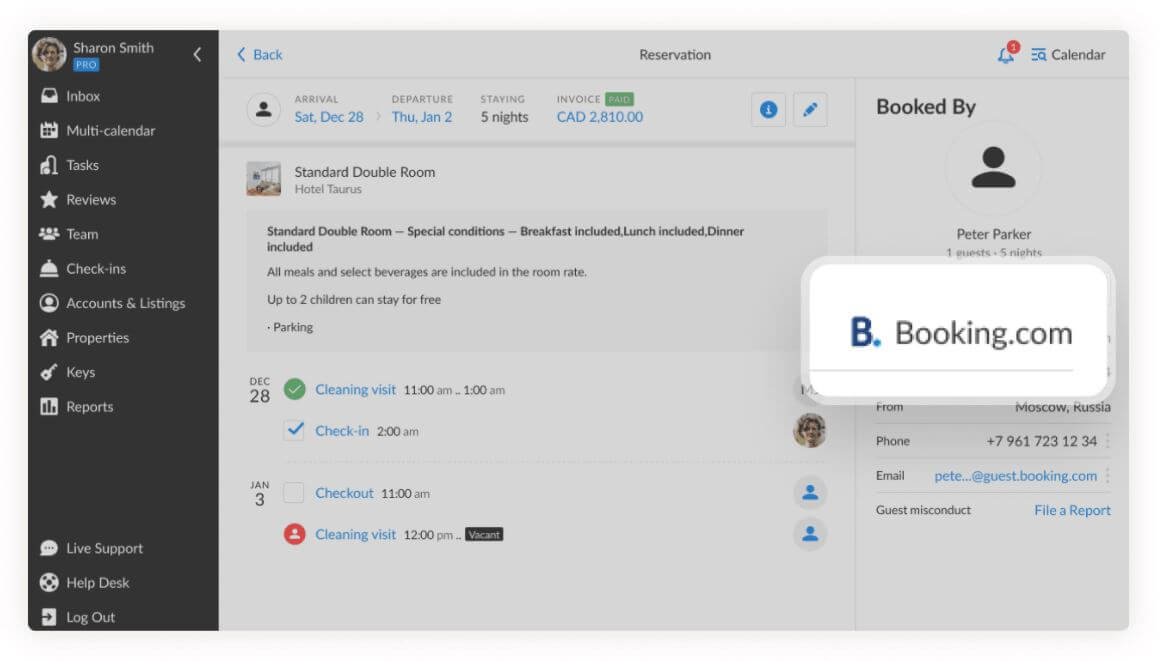 Booking.com invoicing