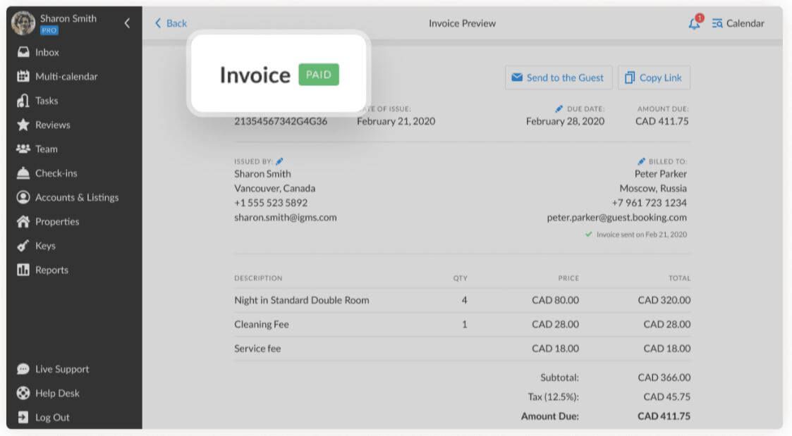 invoicing in iGMS via Stripe