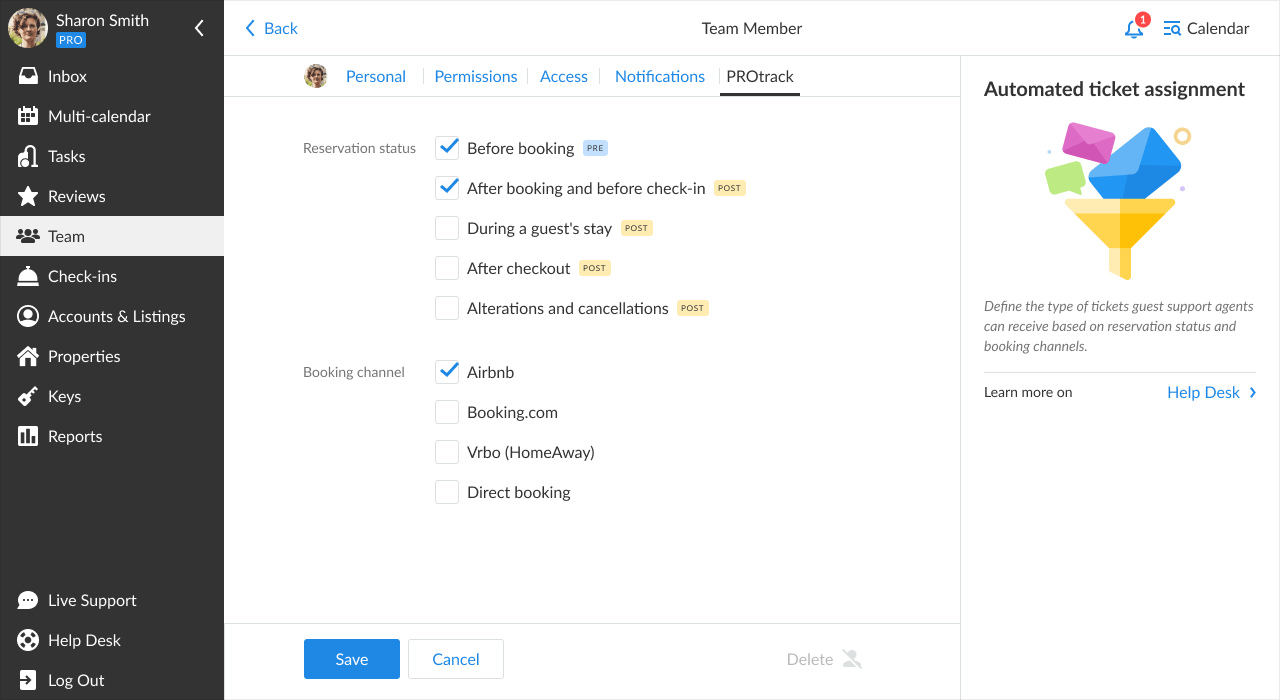 protrack guest communication productivity tracking