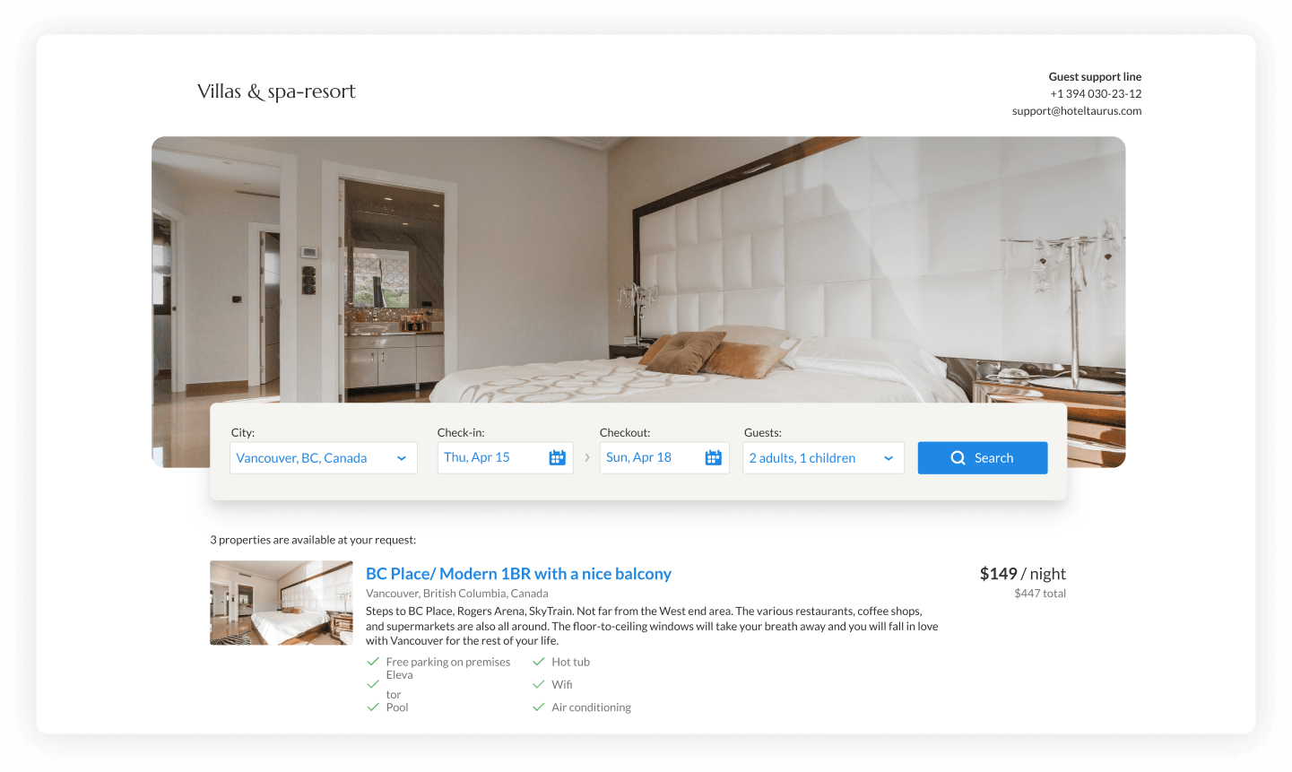 direct booking website