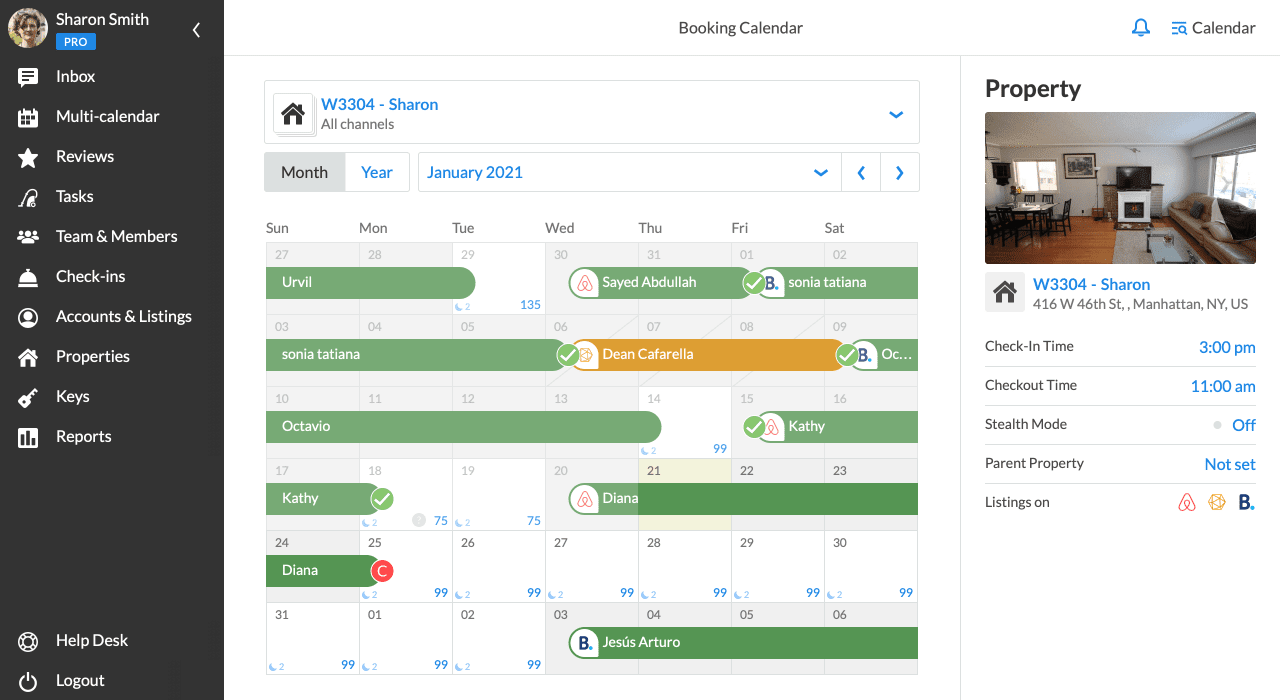 Calendario de propiedades iGMS SIngle