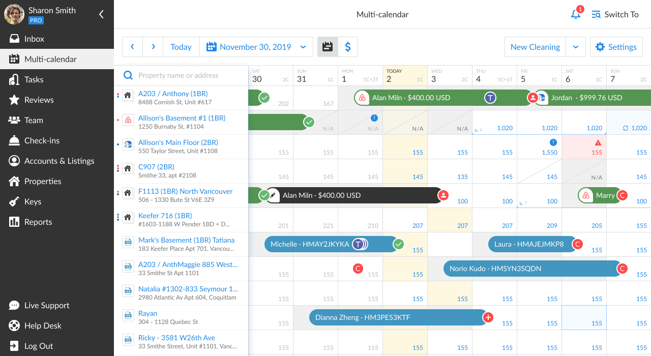 Calendario múltiple iGMS