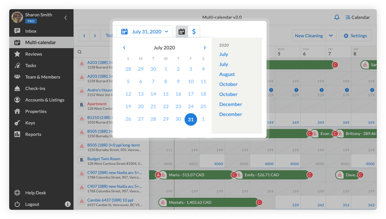 Multi-calendar 2.0 specific date