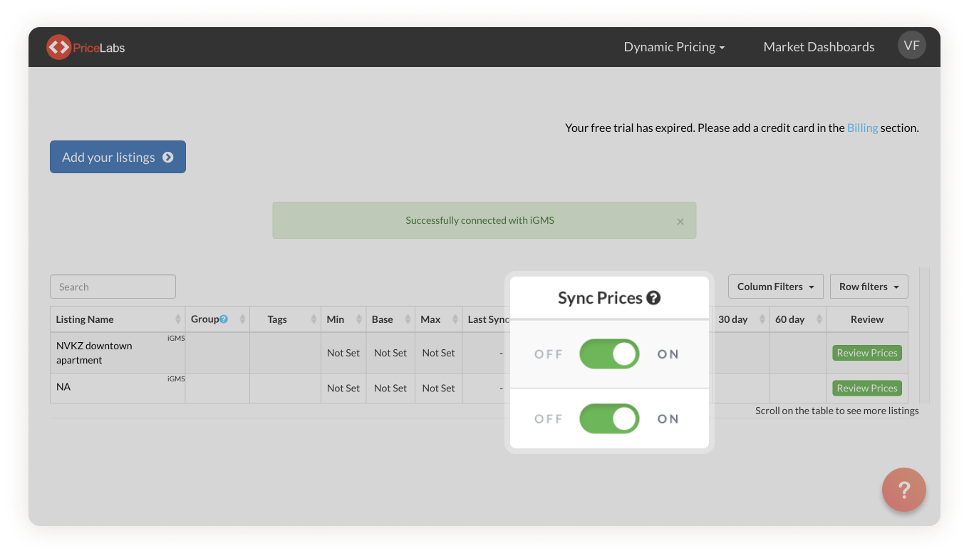 PriceLabs Rules Enabled