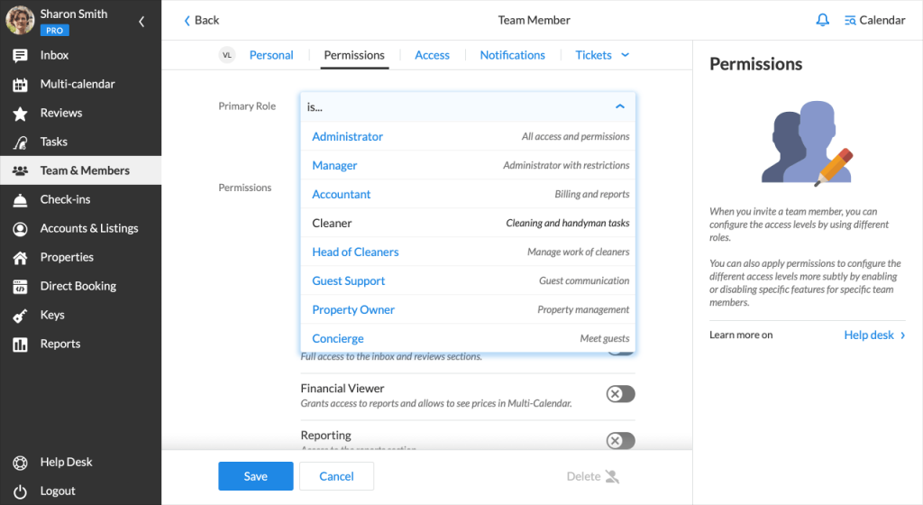 iGMS Team Member Permissions and Roles