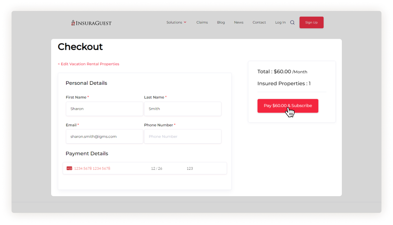 Insuraguest website click pay