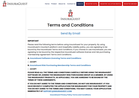 InsuraGuest Terms and Conditions of the Service
