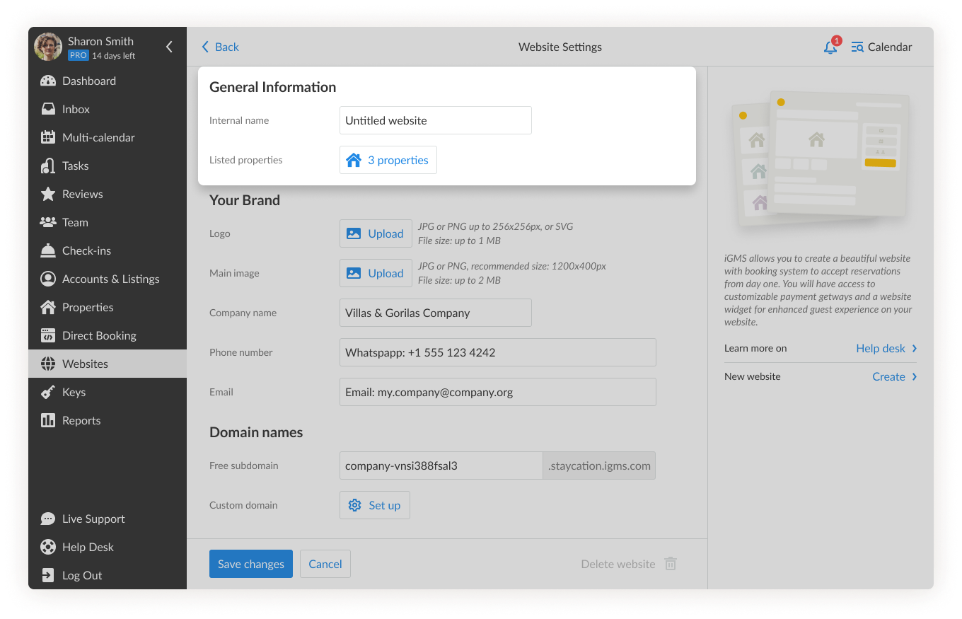 general settings