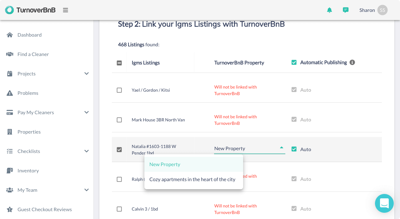 Link iGMS Listings with TurnoverBnb