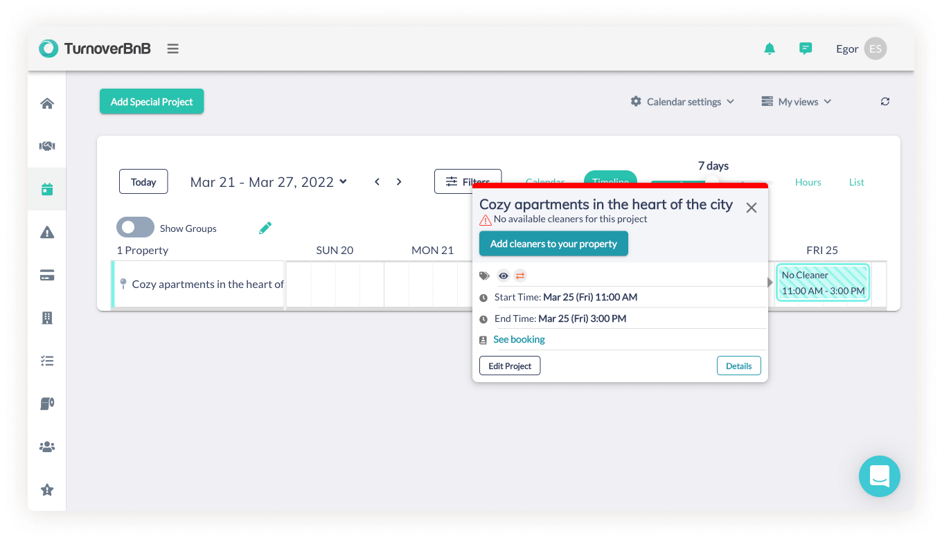 Manually assign cleaners on TurnoverBnb