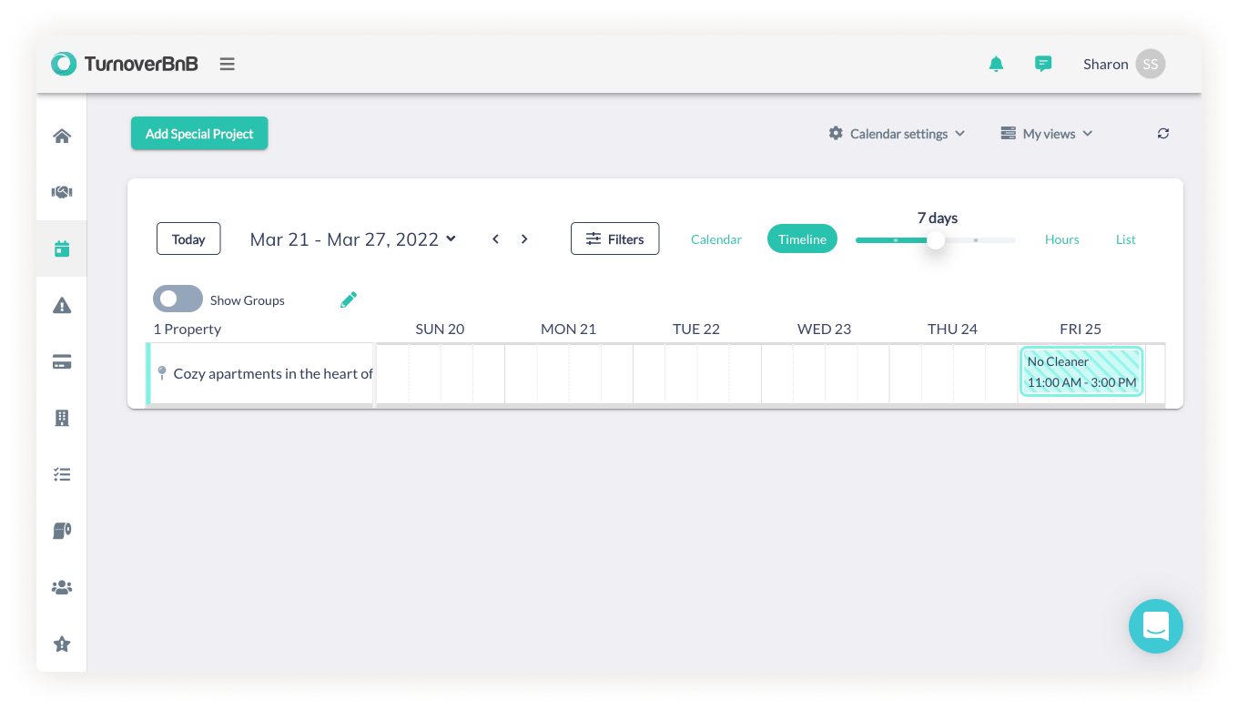 TurnoverBnb Calendar