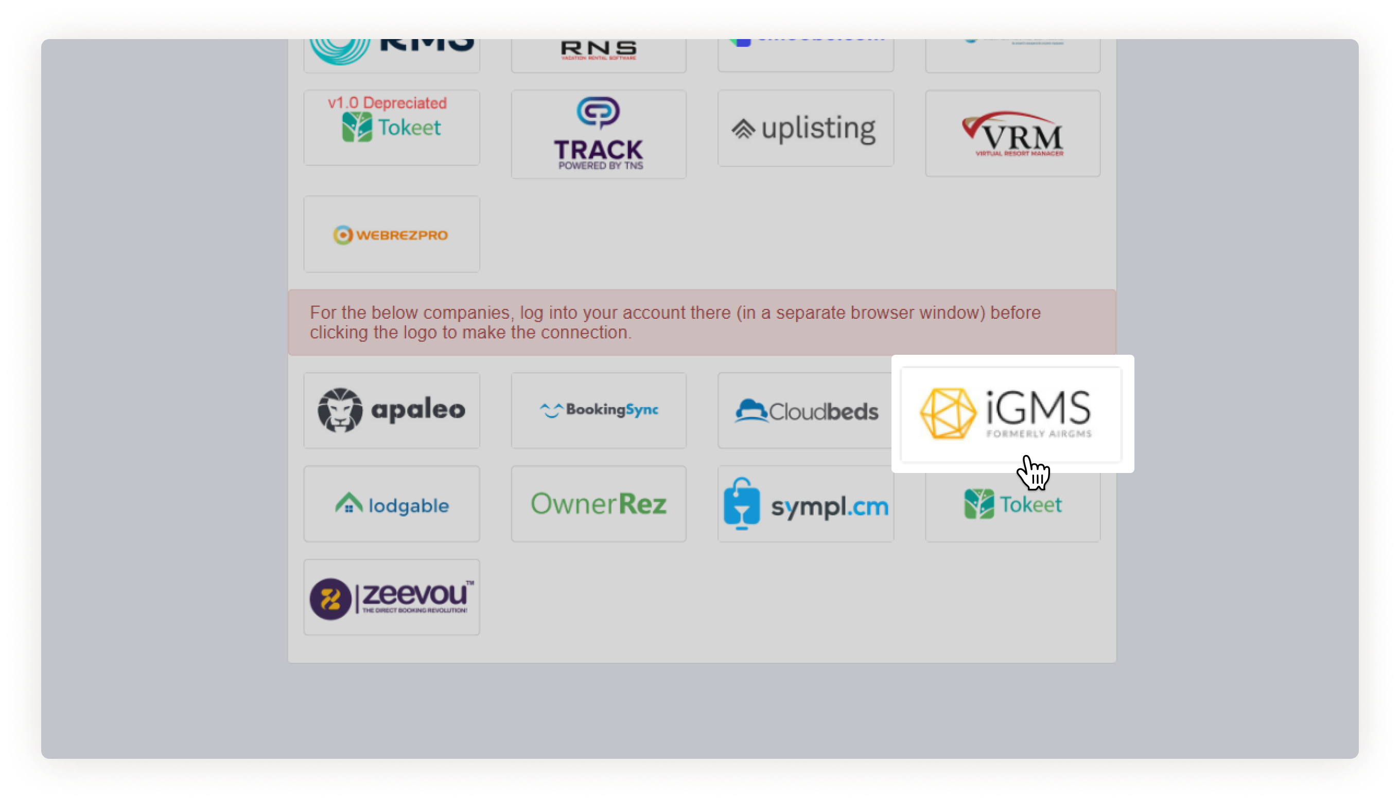 Connecting to iGMS