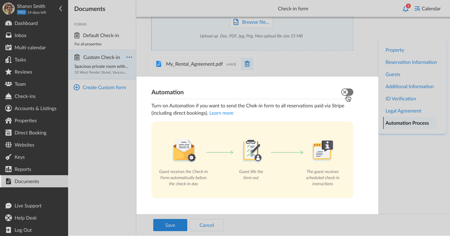 Activar la automatización del formulario de registro