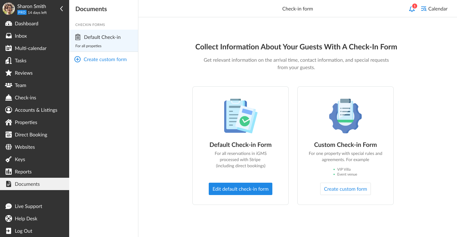 Pantalla de documentos, formulario de facturación por defecto y formulario de facturación personalizado