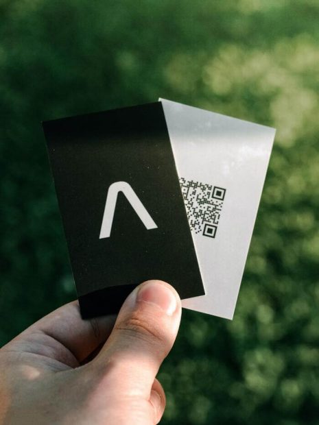 An Airbnb business card with negative space