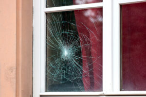 Broken window at properties like vacation rentals